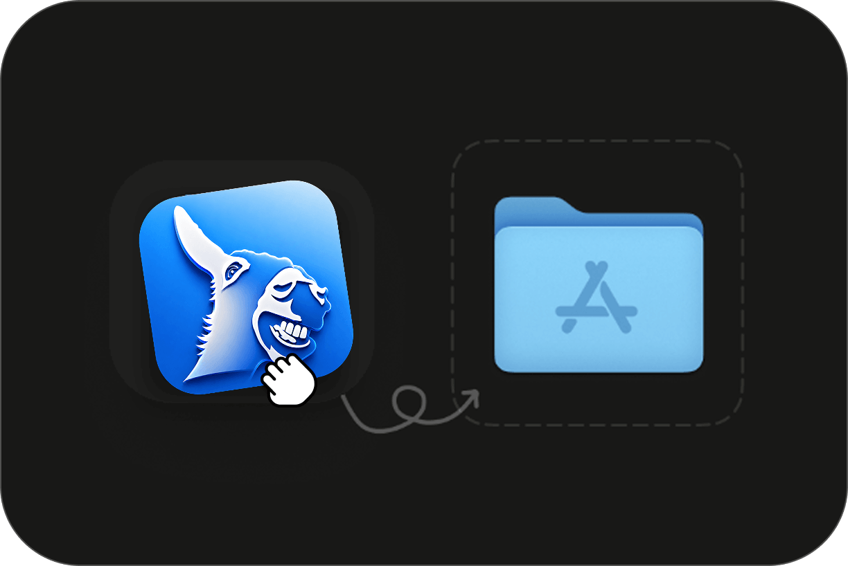 Donkey app icon being dragged into the Applications folder.