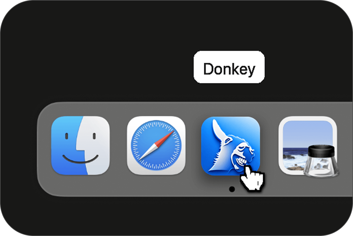 Donkey app icon in the macOS Dock.